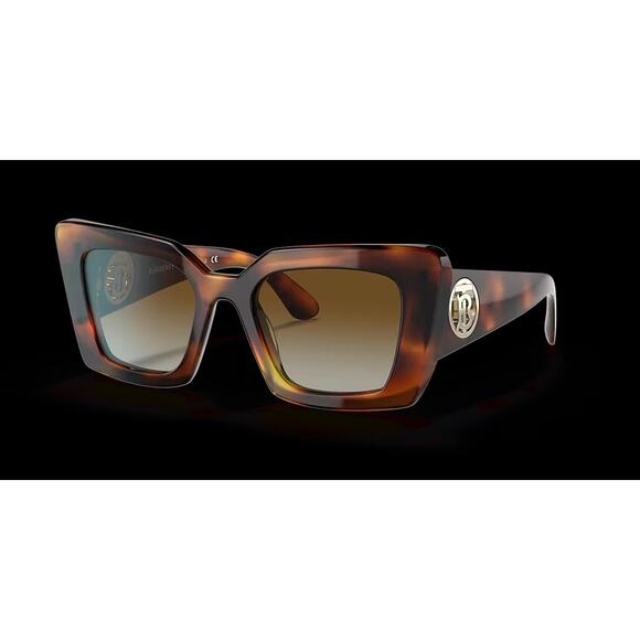 Burberry Daisy Light Havana Brown Tortoise Polarized Logo Sunglasses 51mm Italy - Picture 1 of 16
